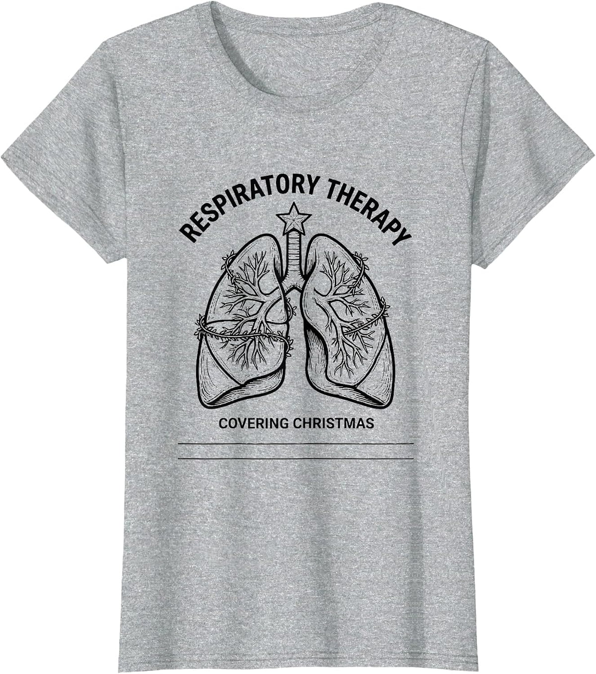 Respiratory Therapy, Covering Christmas Funny Respiratory T-Shirt - Heather Grey