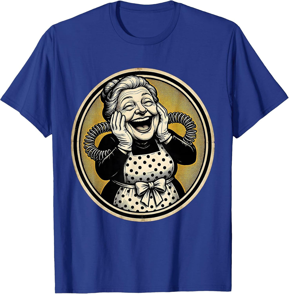 Grandma Laughing Hands On Cheeks Mimi Gift T-Shirt - Royal Blue