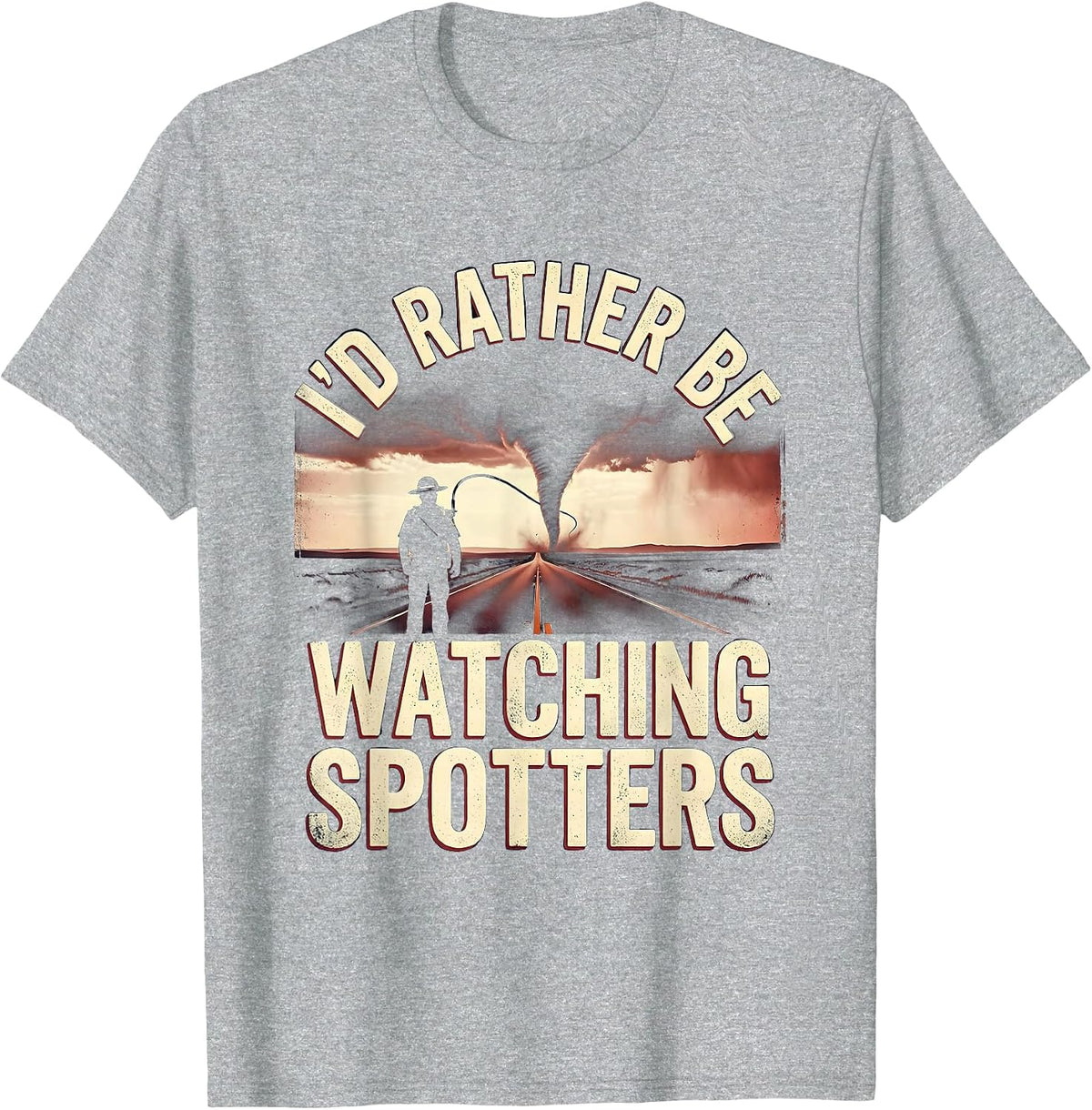 Men's I'd Rather Be Watching Spotters Vintage Storm Chaser T-Shirt - Heather Grey