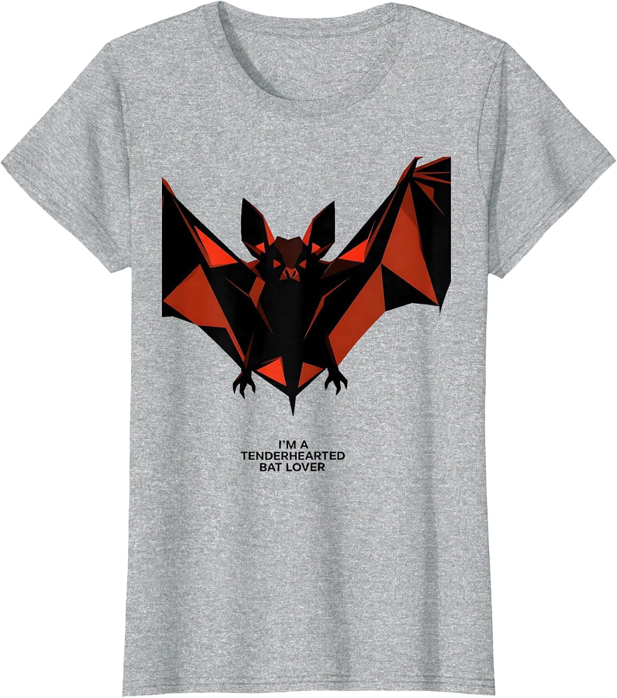 I'm A Tenderhearted Bat Lover Geometric Bat Lover Halloween T-Shirt - Heather Grey