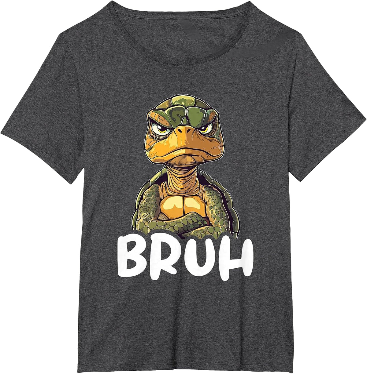 Turtle Lover Bruh Funny Turtle T-Shirt - Dark Heather Grey