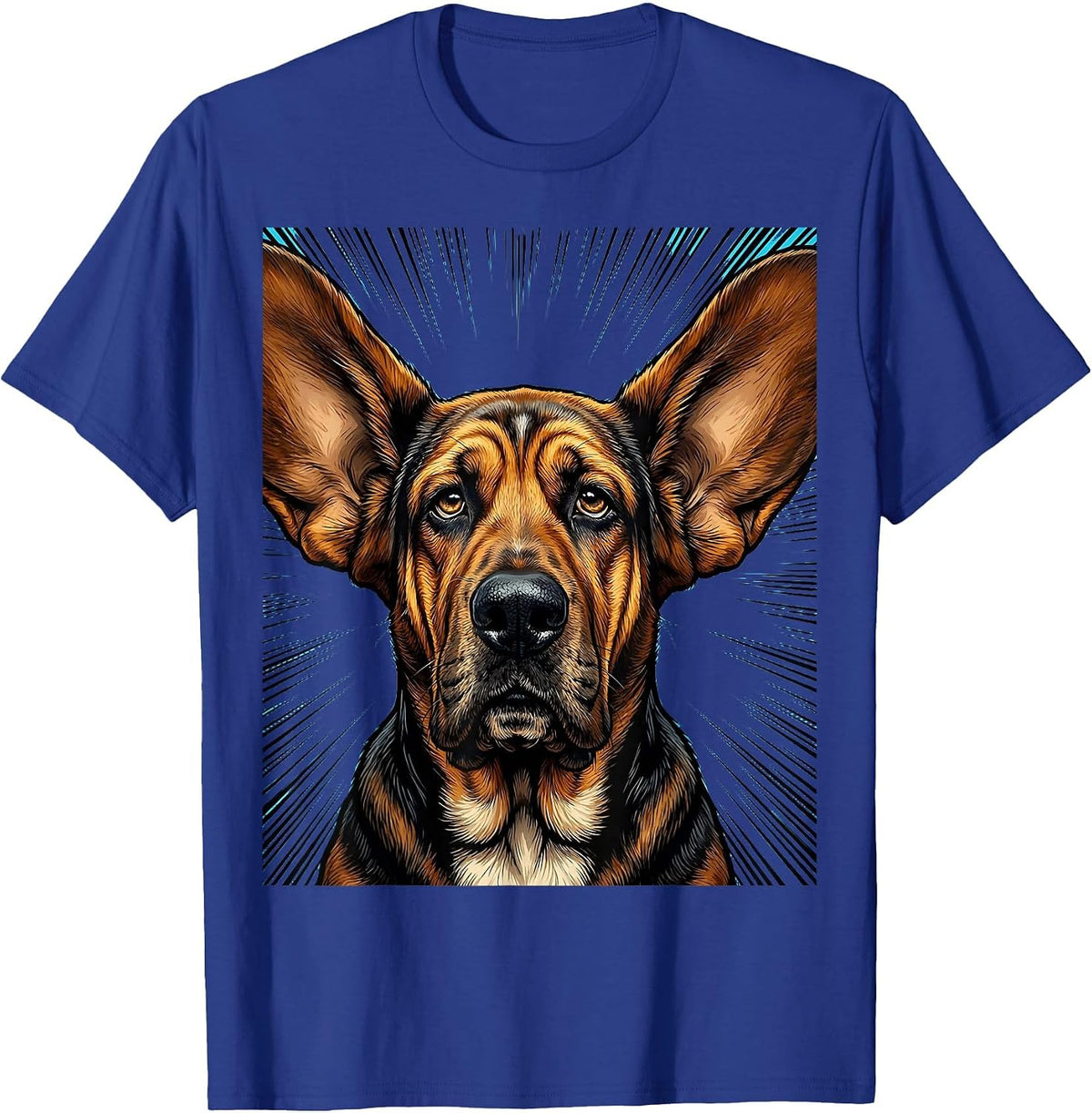 Basset Hound Long Ears Blowing in the Wind T-Shirt - Royal Blue