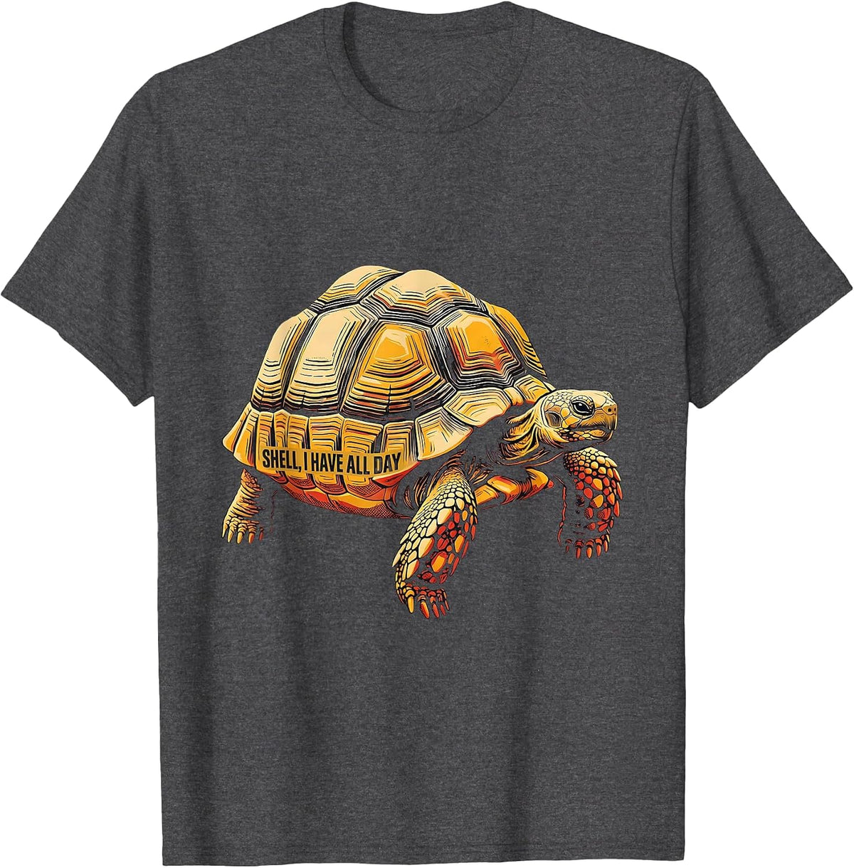 Men's Shell I Have All Day Funny Tortoise Lover Pet Humor T-Shirt - Dark Heather Grey