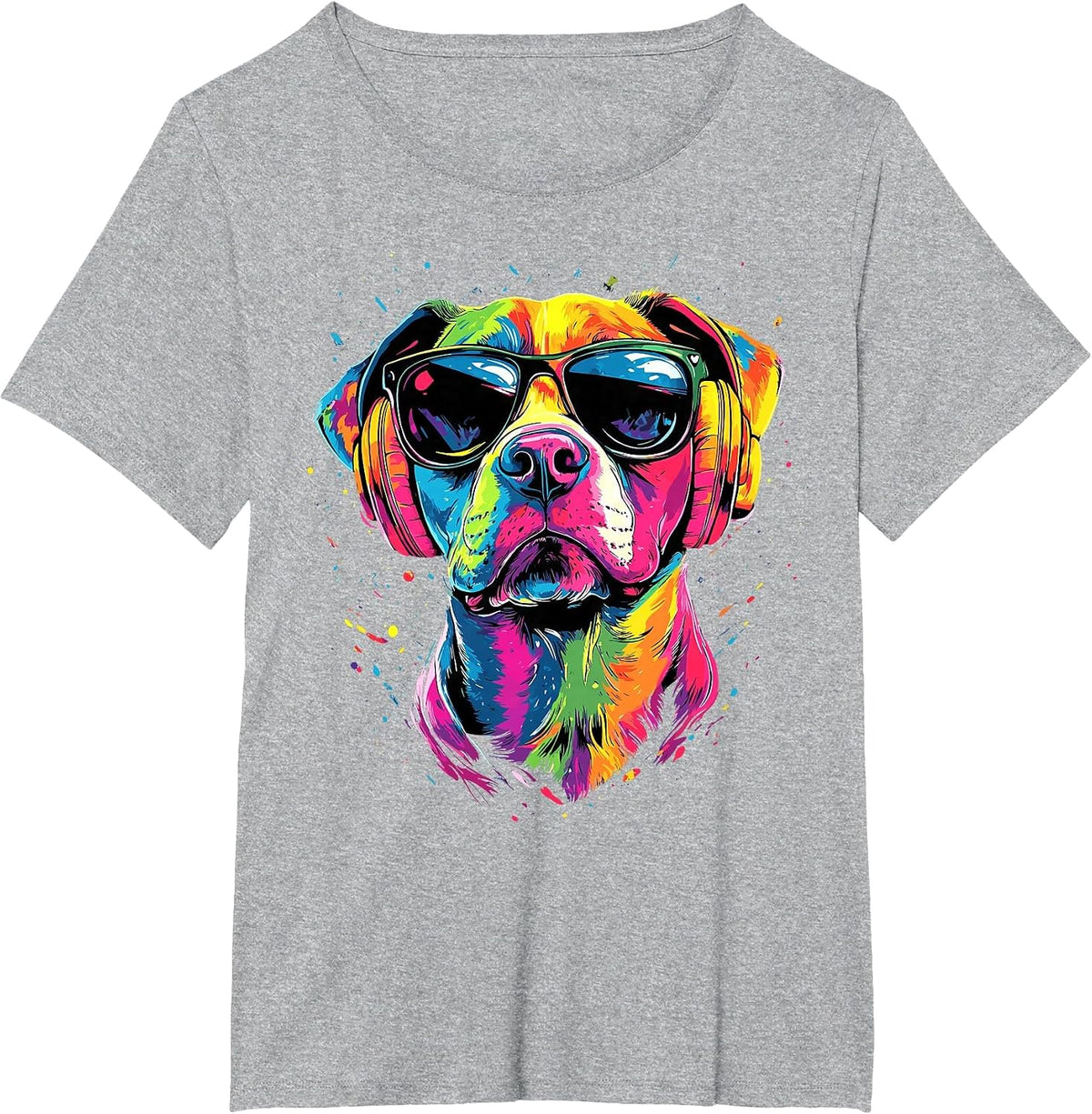 Pitbull with Sunglasses Pittie American Pit Bull Terrier T-Shirt - Heather Grey