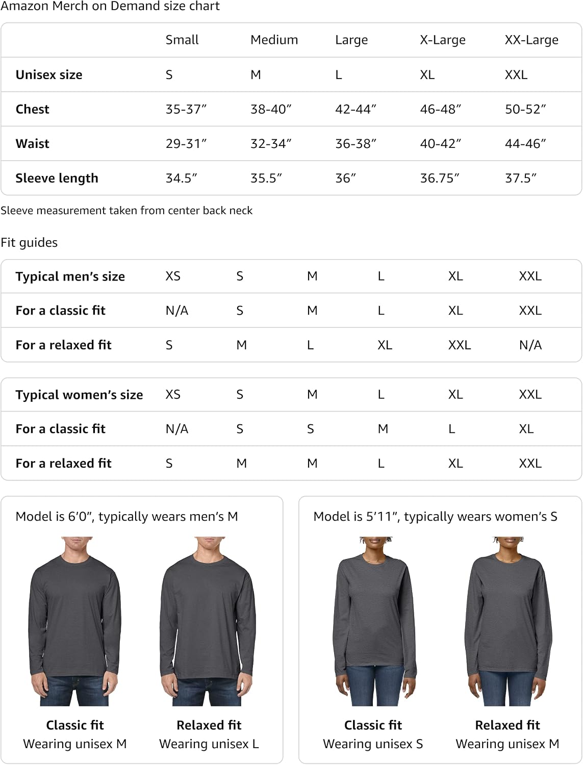 Bull Terrier Miniature Bull Terrier Long Sleeve T-Shirt - size chart