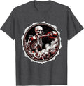 Men's Skeleton Boxer Mid-Punch Smoky Ring Graphic T-Shirt - Dark Heather Grey