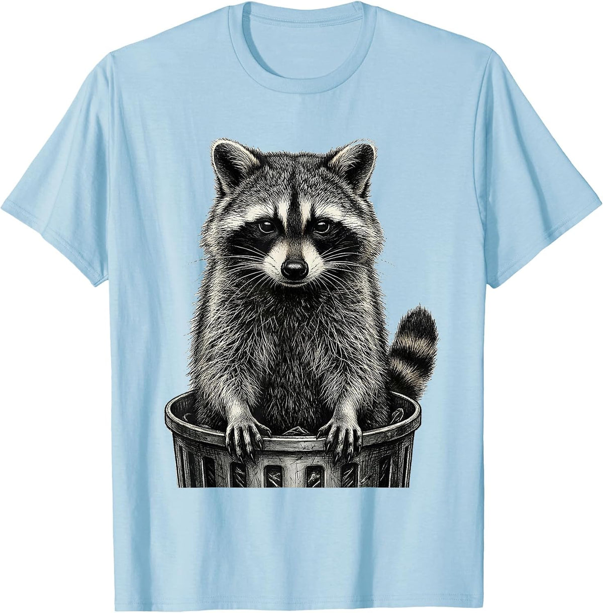 Men's Raccoon Trash-Panda Deadpan Humor Funny Animal Meme T-Shirt - Baby Blue
