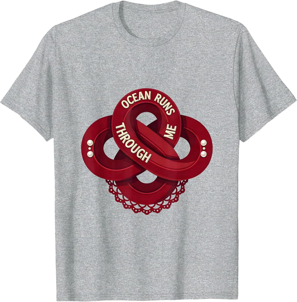 Men's Ocean Runs Through Me Sailor Design T-Shirt - Heather Grey