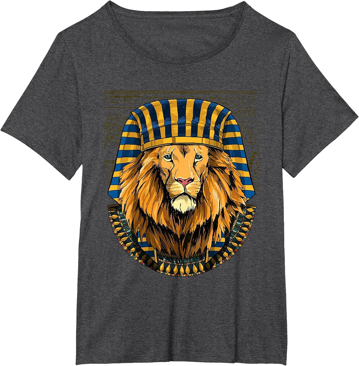 Lion Egyptian Pharaoh Historian Archaeologist T-Shirt - Dark Heather Grey