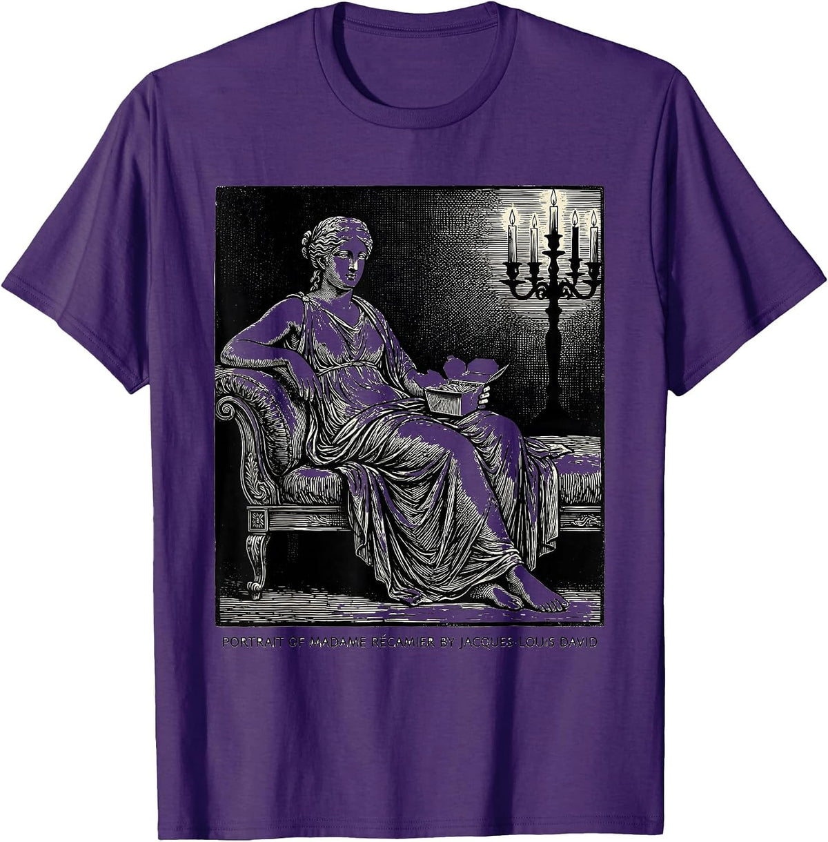 Men's PORTRAIT OF MADAME RÉCAMIER BY JACQUES-LOUIS DAVID Art T-Shirt - Purple