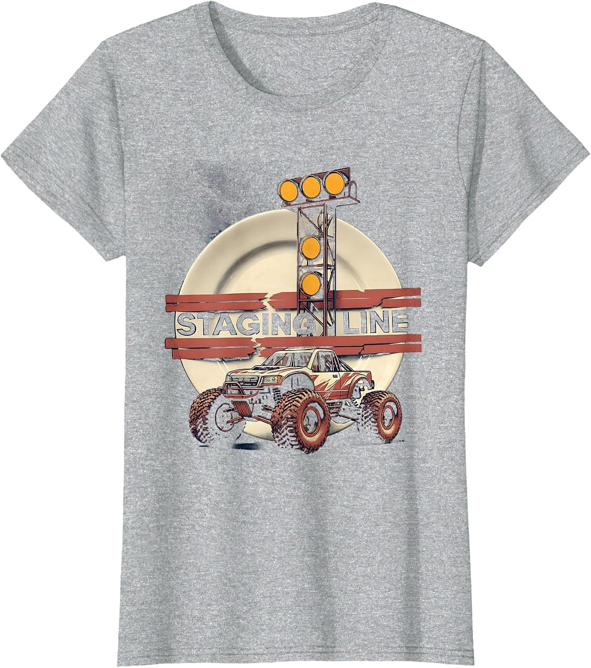 Women's Staging Line Patriotic RC Racing Drag Strip Hobbyist Gift T-Shirt - Heather Grey