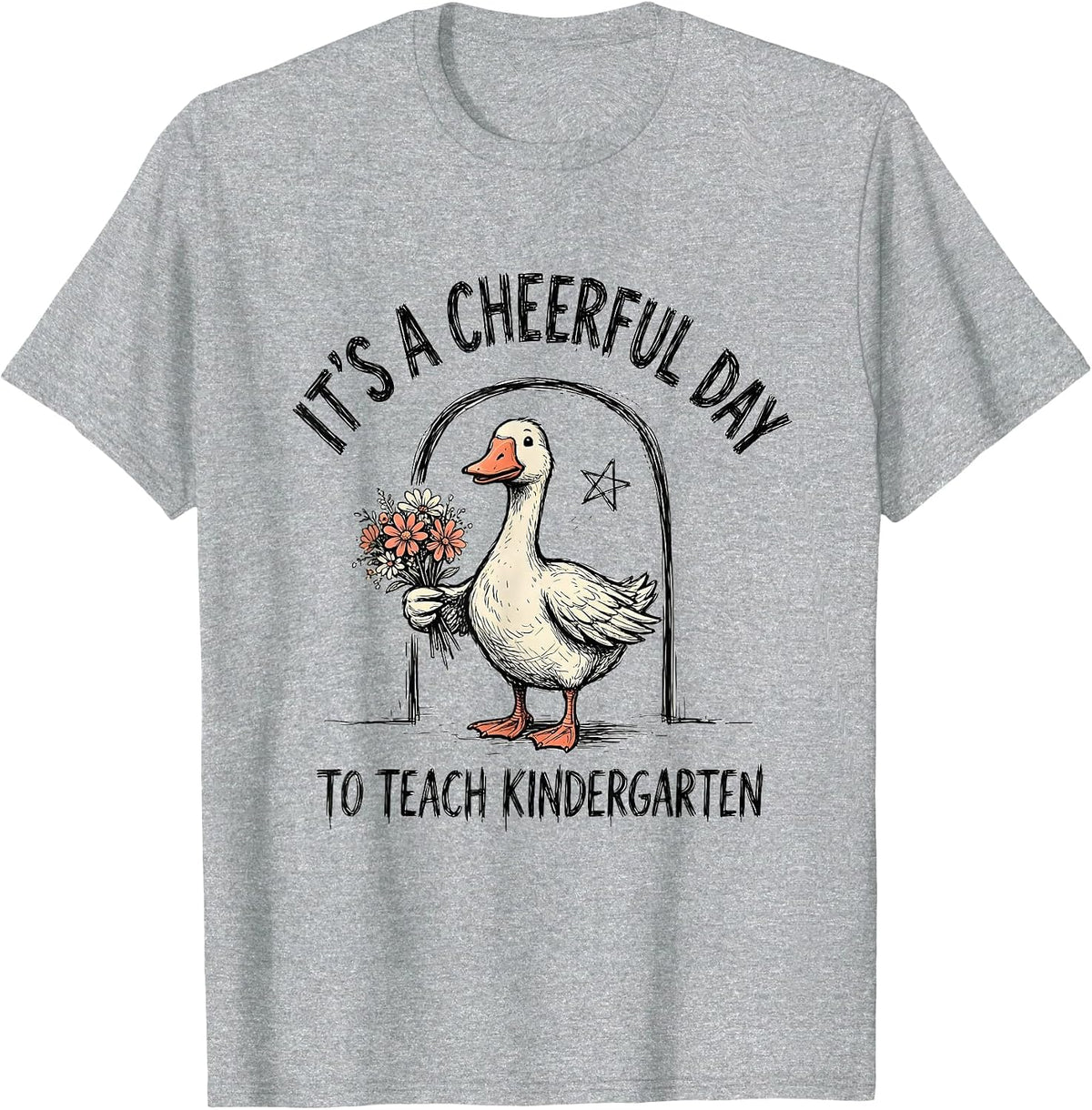 Men's It's A Cheerful Day To Teach Kindergarten Teacher T-Shirt - Heather Grey