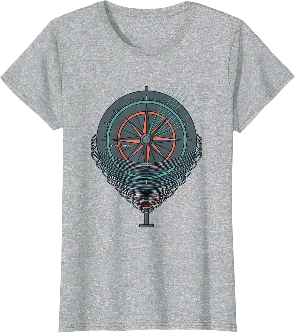 Women's I Love Tornadoes Flat Vector Storm Chaser Meteorology T-Shirt - Heather Grey