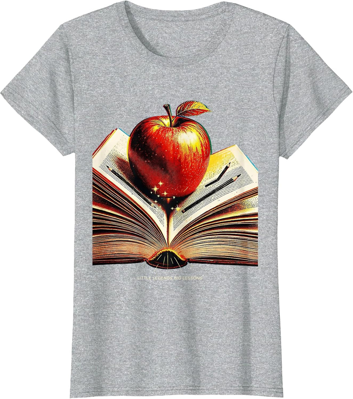 Little Legends Big Lessons Third Grade Teacher T-Shirt - Heather Grey