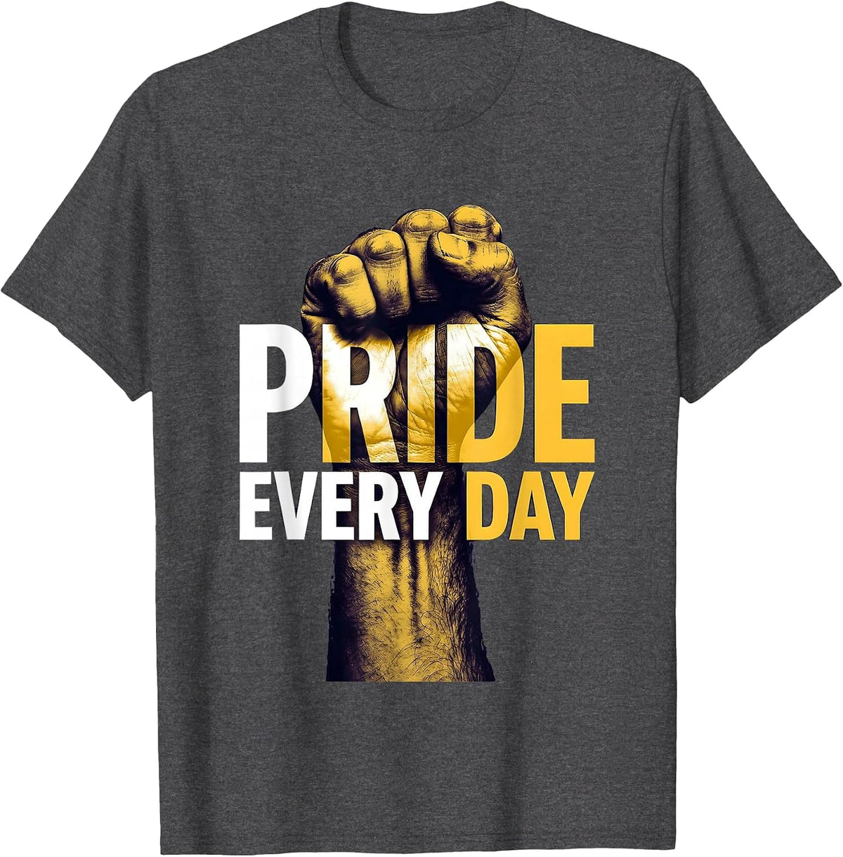 Pride Every Day LGBTQ Celebration Design T-Shirt - Dark Heather Grey