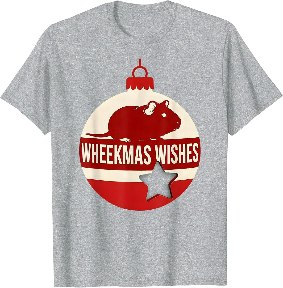 Men's Wheekmas Wishes Funny Guinea Pig Christmas Pet Lover Holiday T-Shirt - Heather Grey