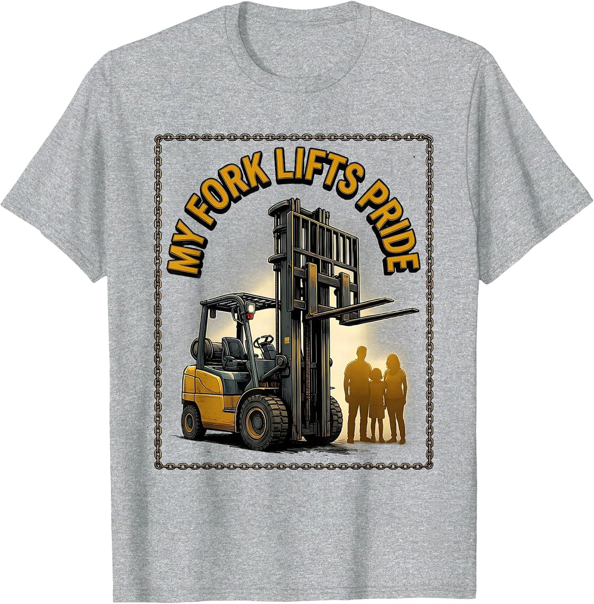 Men's My Fork Lifts Pride Funny Forklift Operator Construction T-Shirt - Heather Grey