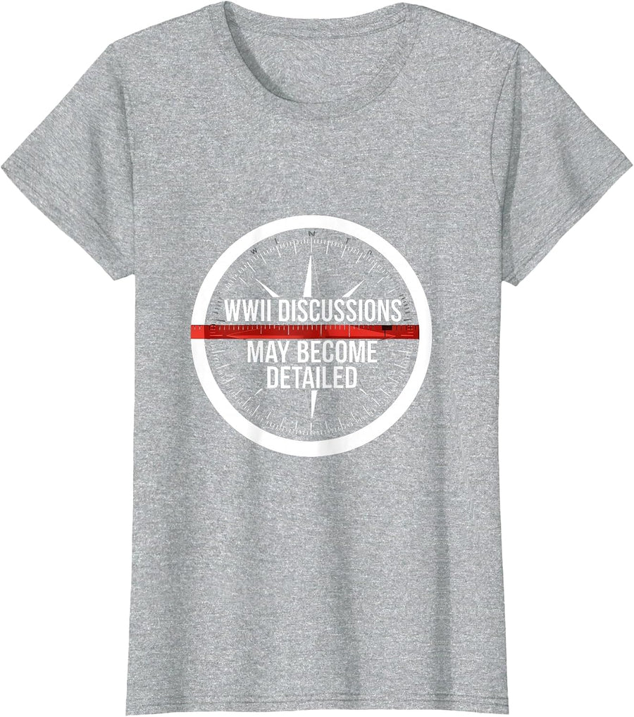 WWII Discussions May Become Detailed Swiss International T-Shirt, Women, Heather Grey, Medium - As Pictured
