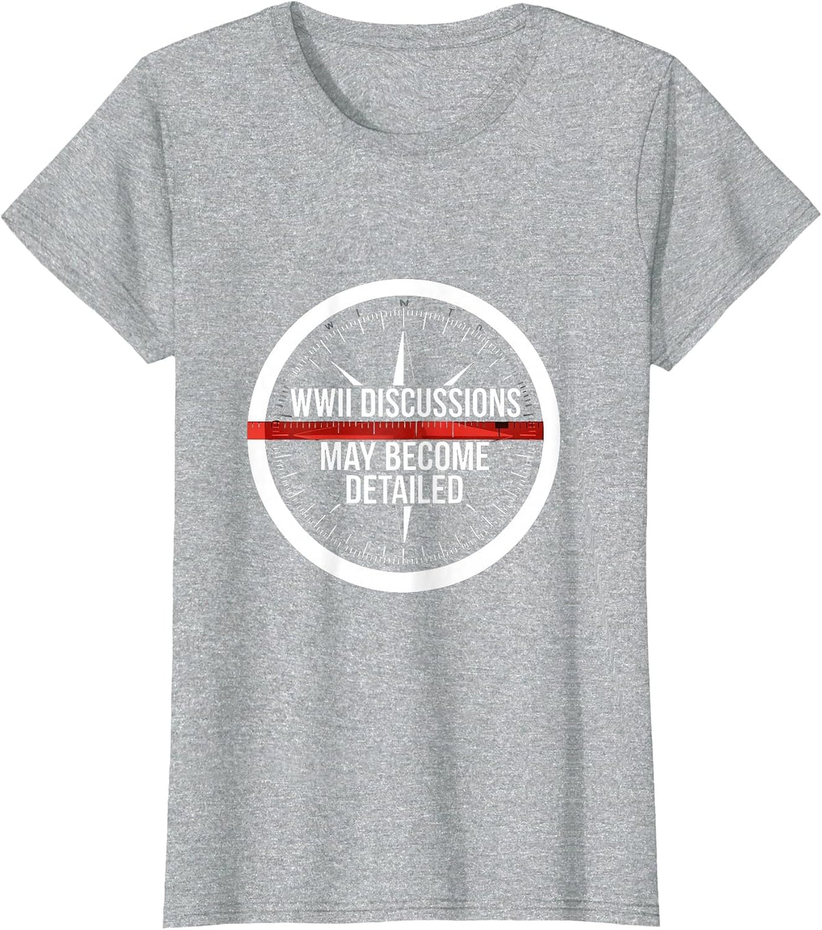 WWII Discussions May Become Detailed Swiss International T-Shirt, Women, Heather Grey, Small - As Pictured