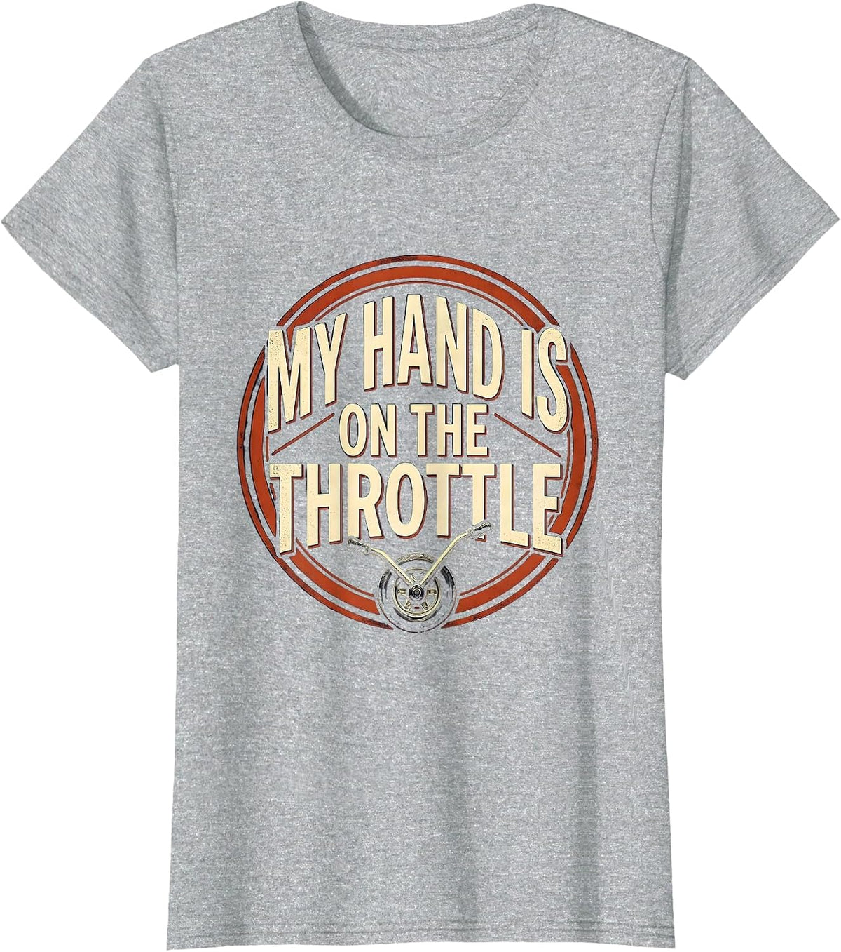 My Hand Is On The Throttle Retro Train Engineer Steam T-Shirt - Heather Grey