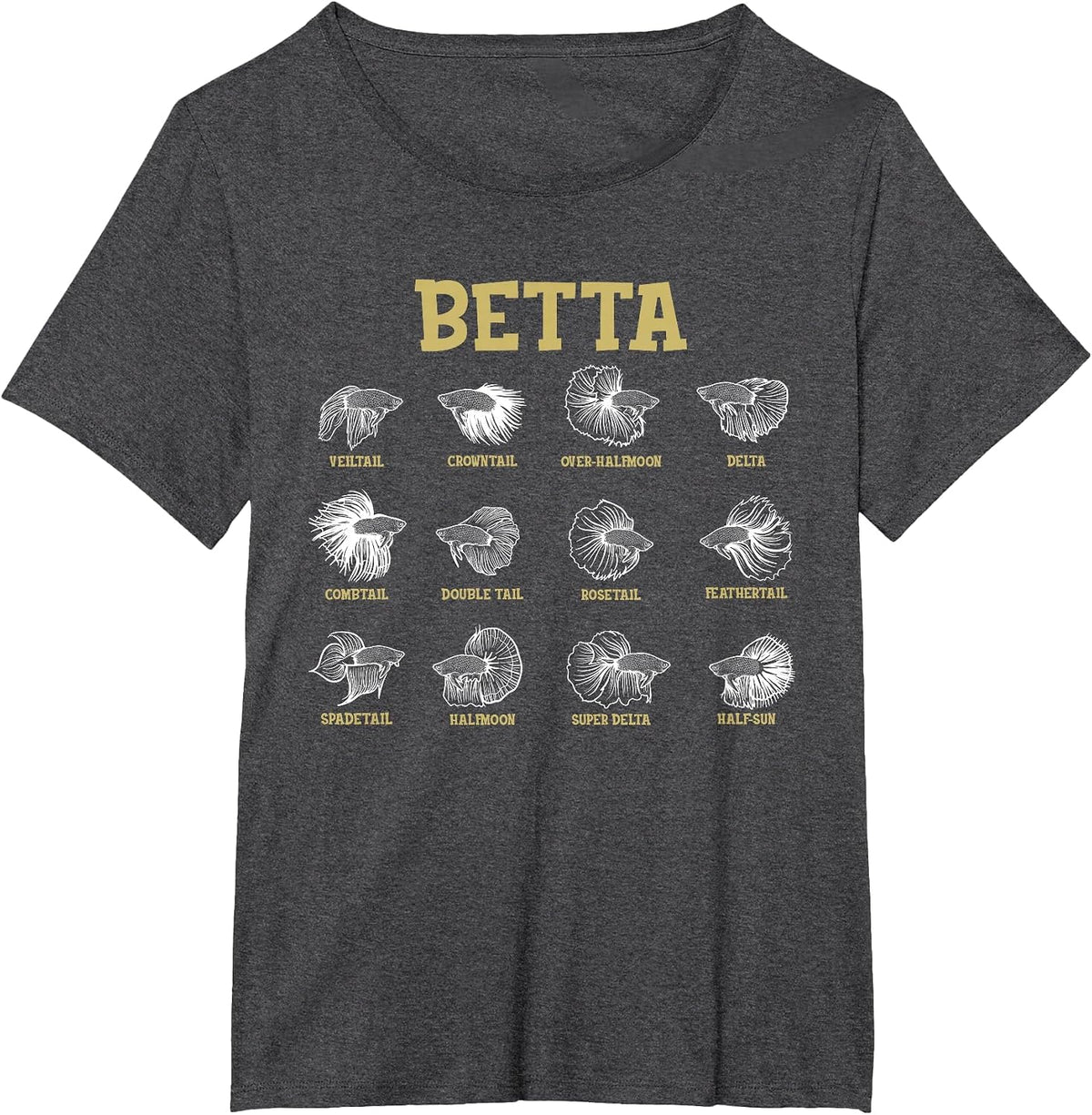 Siamese Fighting Fish Lover Aquarium Keeper Betta Fish T-Shirt - Dark Heather Grey