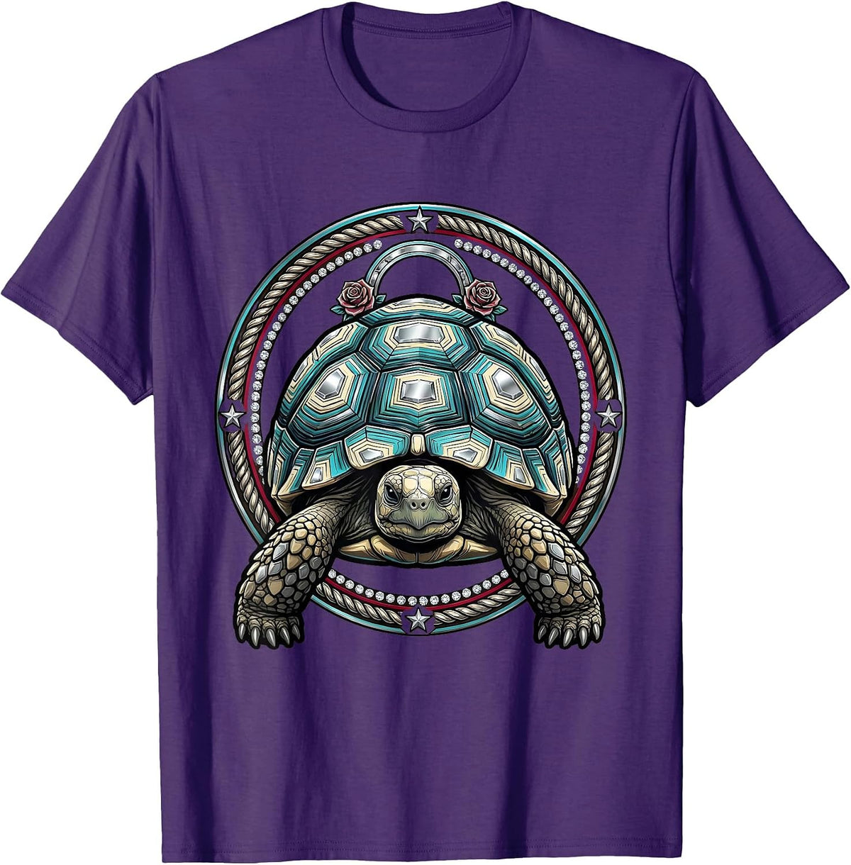Men's Desert Tortoise Western Wildlife Illustration T-Shirt - Purple