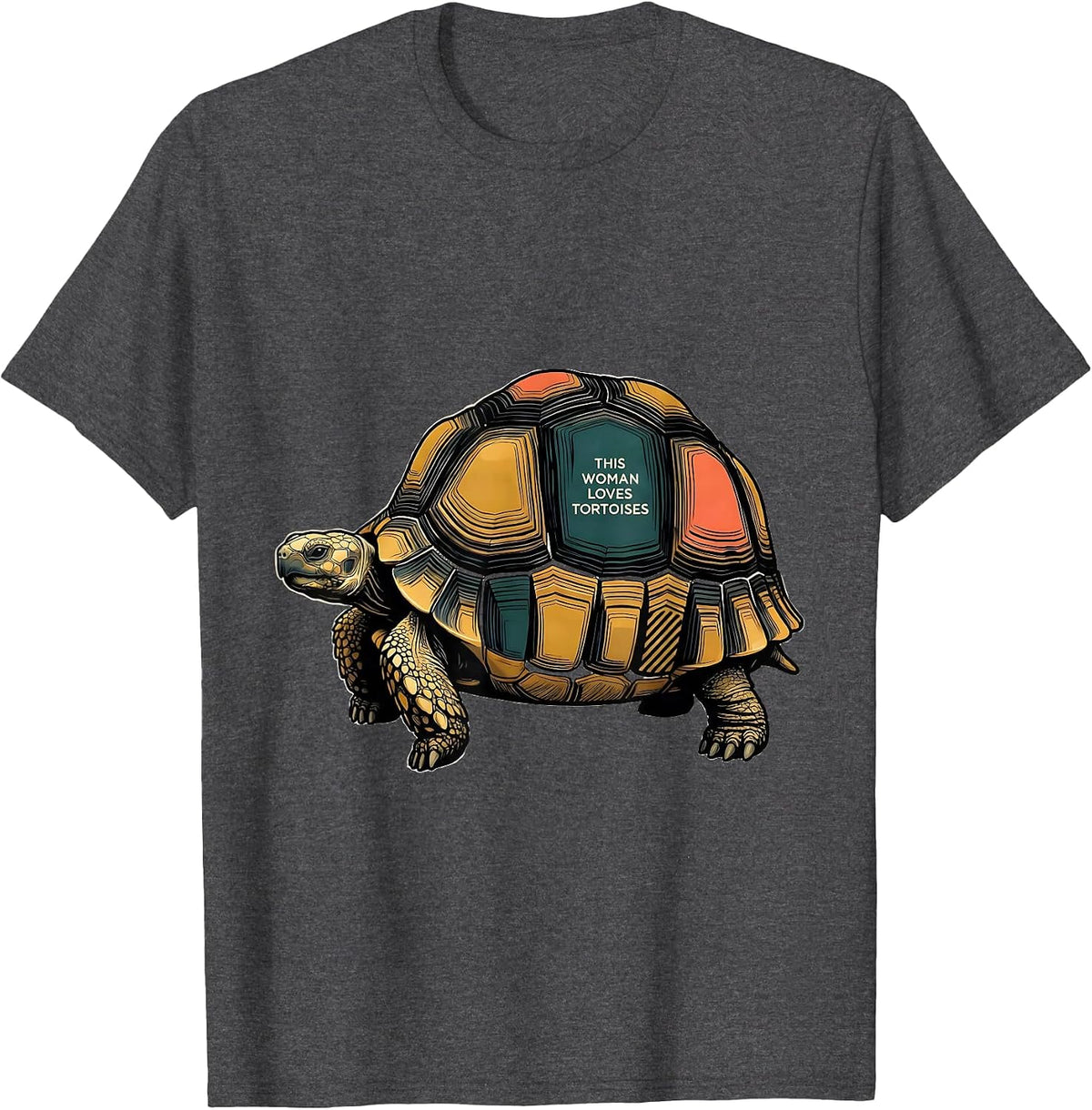 This Woman Loves Tortoises Funny Reptile Lover Animal Humor T-Shirt - Dark Heather Grey