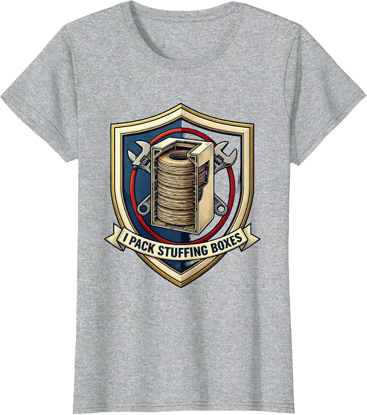 Women's I Pack Stuffing Boxes Funny Plumber Pipefitter Plumbing T-Shirt - Heather Grey