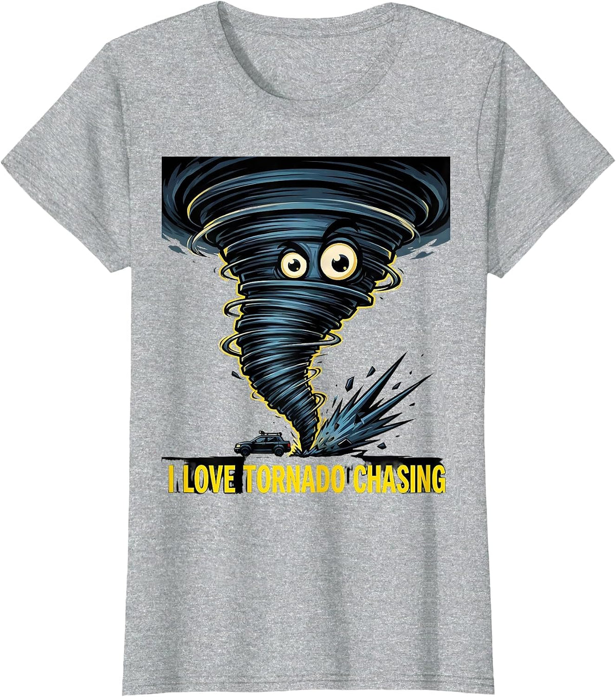 I Love Tornado Chasing Funny Storm Chaser Meteorology T-Shirt - Heather Grey