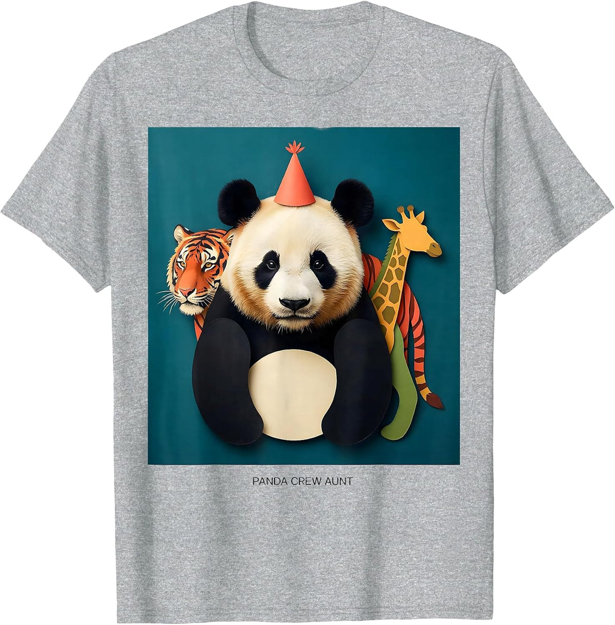 Men's Panda Crew Aunt Cute Safari Zoo Animal Party Birthday T-Shirt - Heather Grey