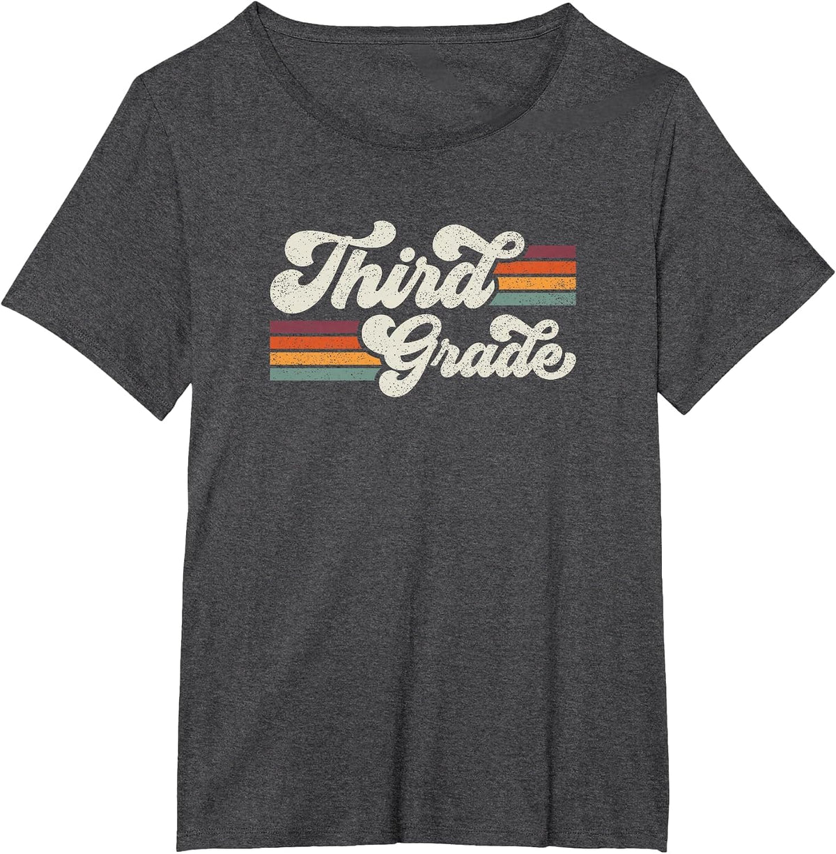Retro Third Grade Teacher Back to School T-Shirt - Dark Heather Grey