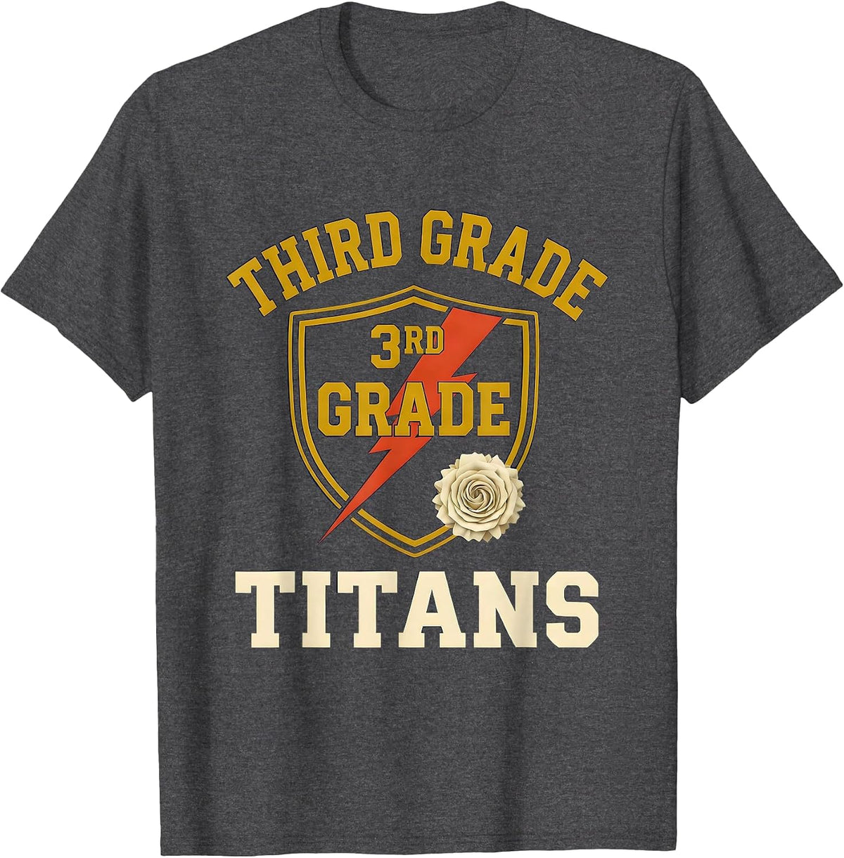 Third Grade Titans Retro Teacher Back To School T-Shirt - Dark Heather Grey