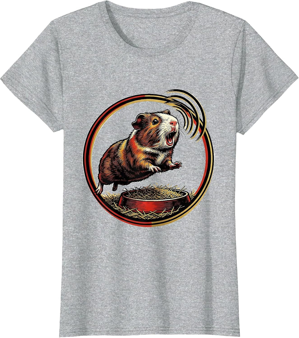 Women's Sealed Guinea Pig Badge Funny Pet Lover Gift T-Shirt - Heather Grey