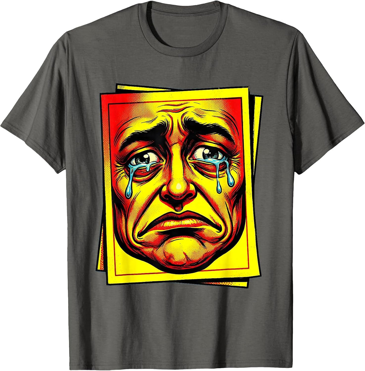 Funny Report Card Sad Face Teacher Humor Gift T-Shirt - Asphalt Grey