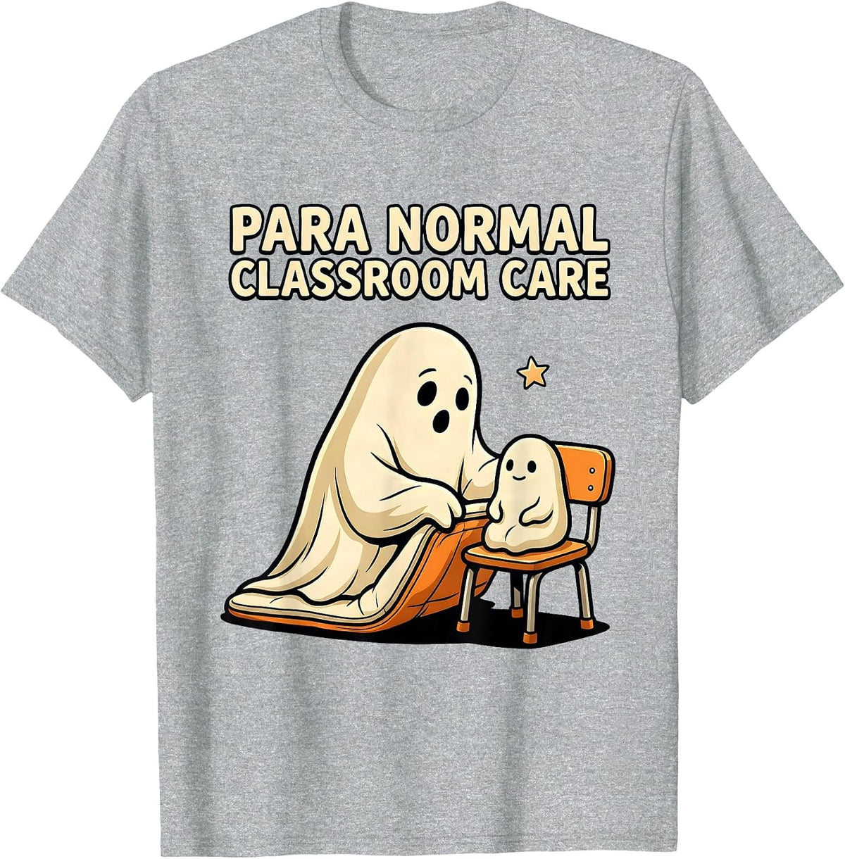 Men's Para Normal Classroom Care Funny Ghost Paraprofessional T-Shirt - Heather Grey