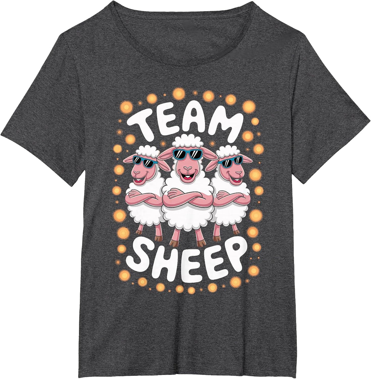 Team Sheep Funny Cool Animal Theme Herd Farmer Humor Farm T-Shirt - Dark Heather Grey