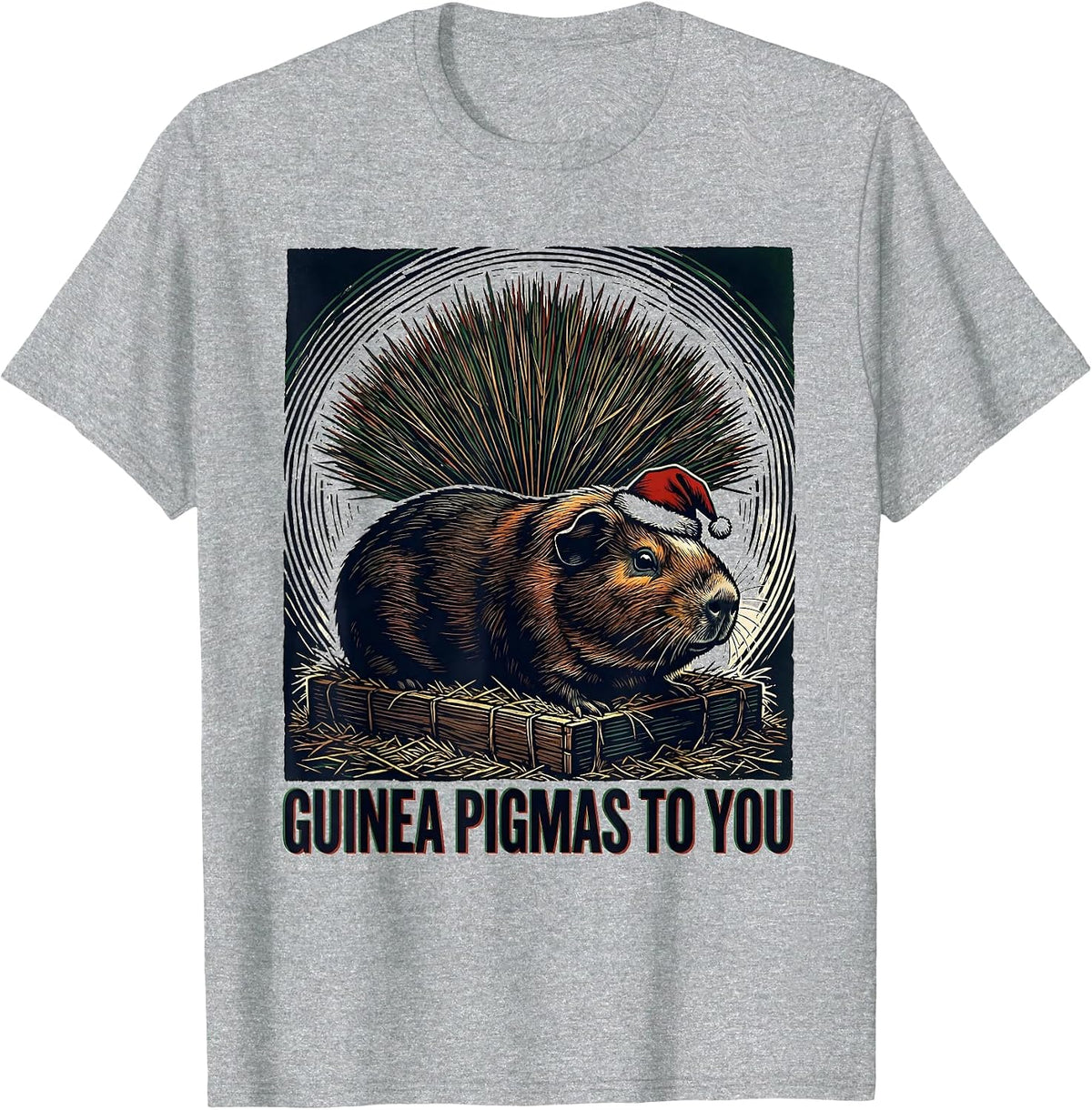 Men's Guinea Pigmas To You Funny Guinea Pig Owner Christmas T-Shirt - Heather Grey