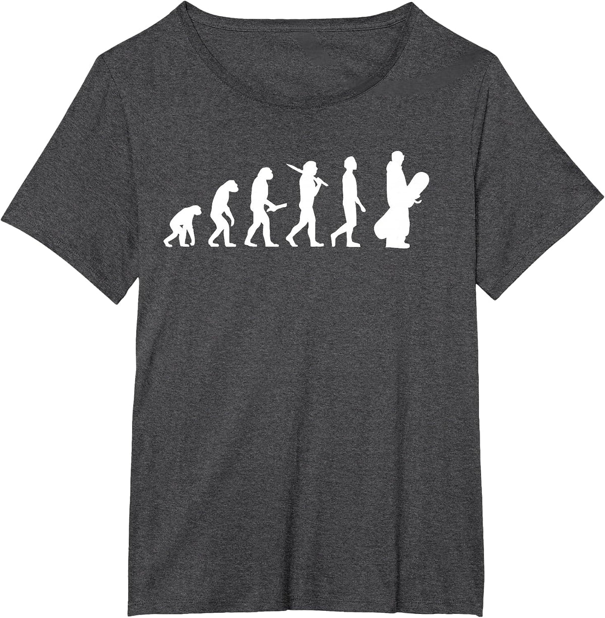 Funny Snowboarding Evolution for Snowboarders T-Shirt - Dark Heather Grey