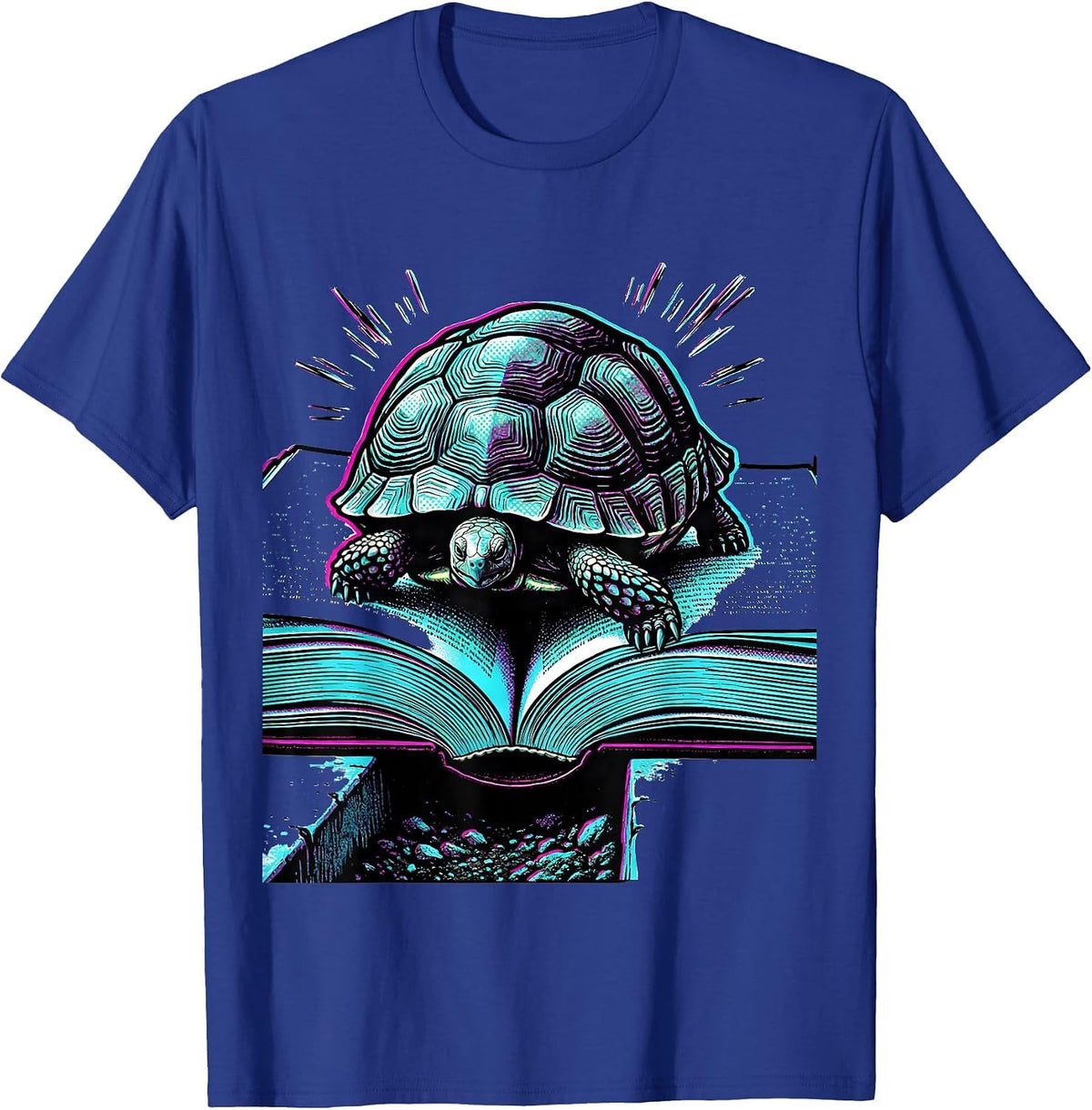 Domed Tortoise Book Humor Pet Lover Gift T-Shirt - Royal Blue