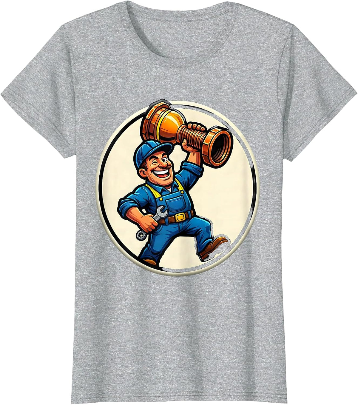Sealed Plumber Badge Funny Pipefitter Occupation Humor T-Shirt - Heather Grey
