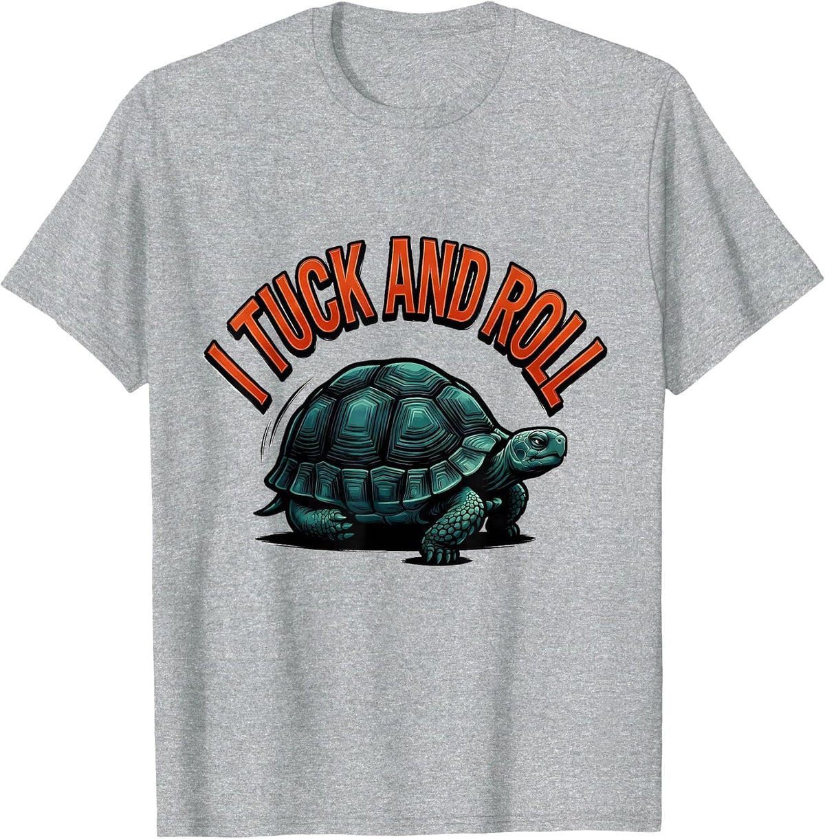 Men's I Tuck And Roll Funny Tortoise Lover Pet Owner Humor T-Shirt - Heather Grey