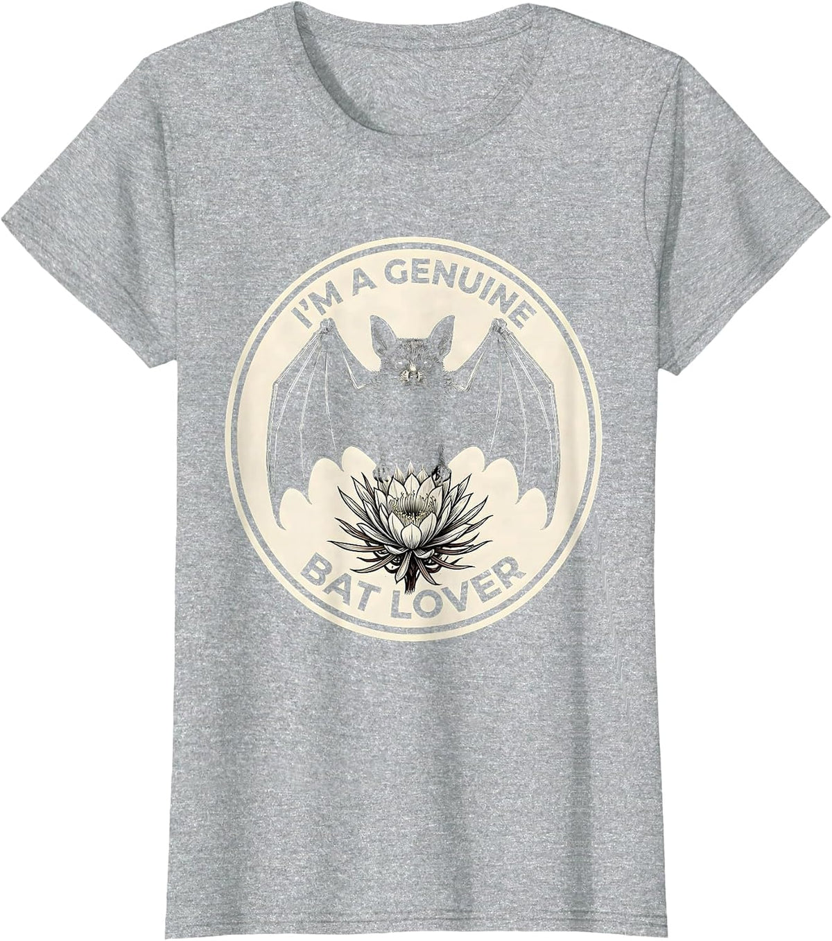 I'm A Genuine Bat Lover Vintage Bat Lover Halloween Nature T-Shirt - Heather Grey