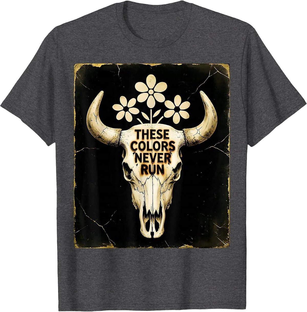 These Colors Never Run Pride Flag Design T-Shirt - Dark Heather Grey