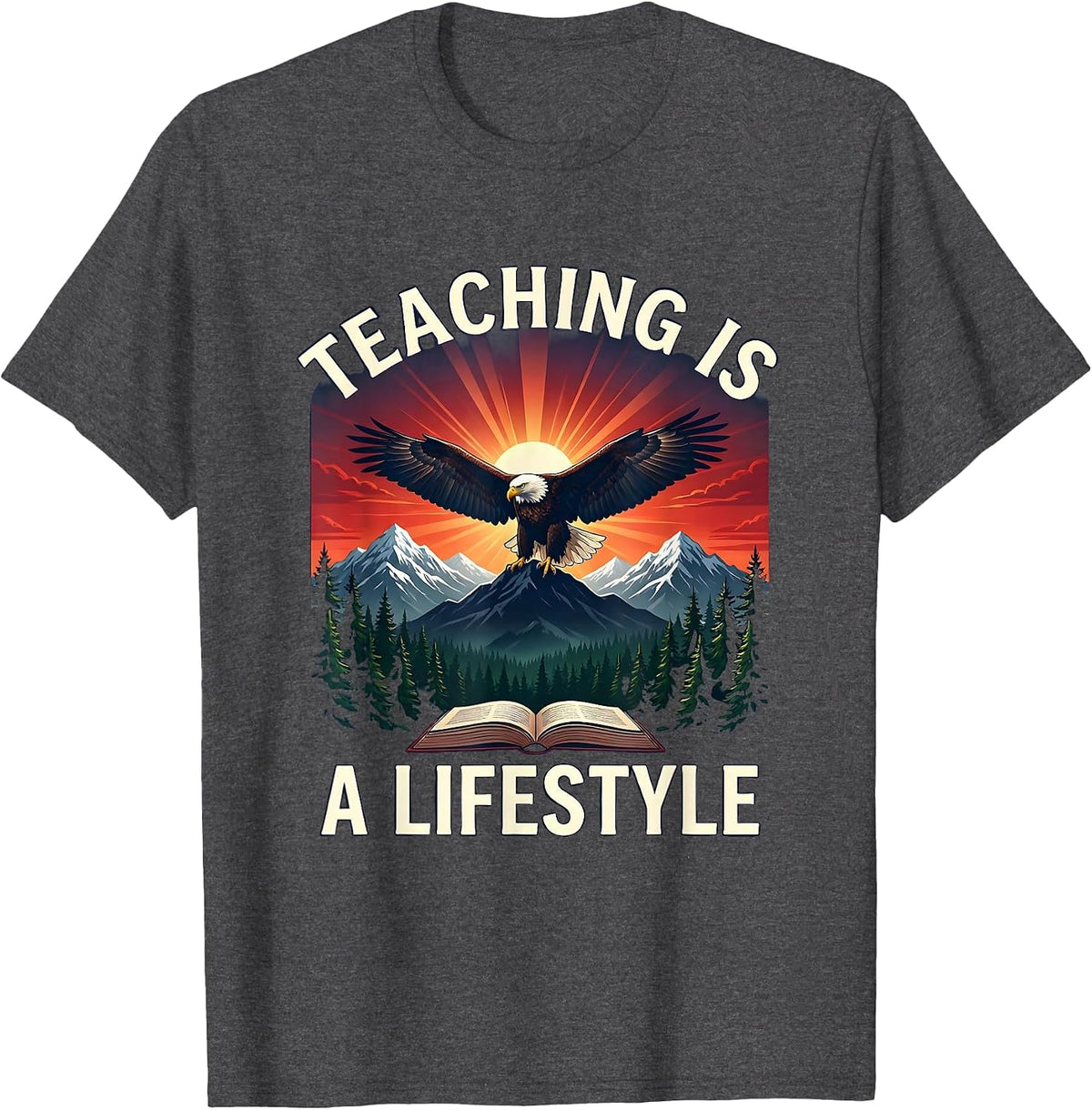 Teaching Is a Lifestyle First Grade Teacher Design T-Shirt - Dark Heather Grey