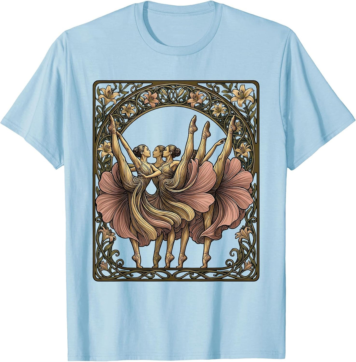 Men's Chorus Line High Kick Dance Graphic T-Shirt - Baby Blue