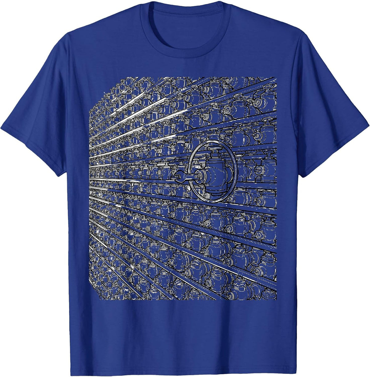 Plumber Valve Wrench Funny Pipefitter Work Humor T-Shirt - Royal Blue