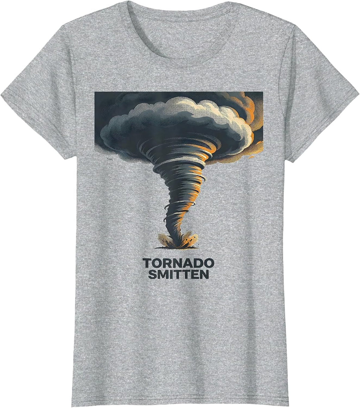 Tornado Smitten Funny Storm Chaser Meteorology Enthusiast T-Shirt - Heather Grey