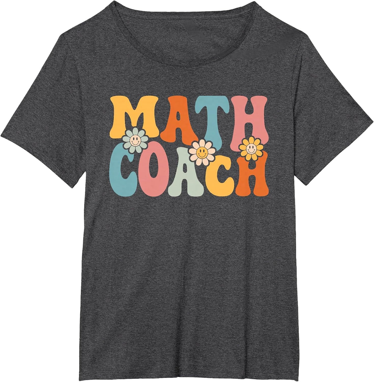 Math Coach Shirt Funny Back to School Teachers Students T-Shirt - Dark Heather Grey