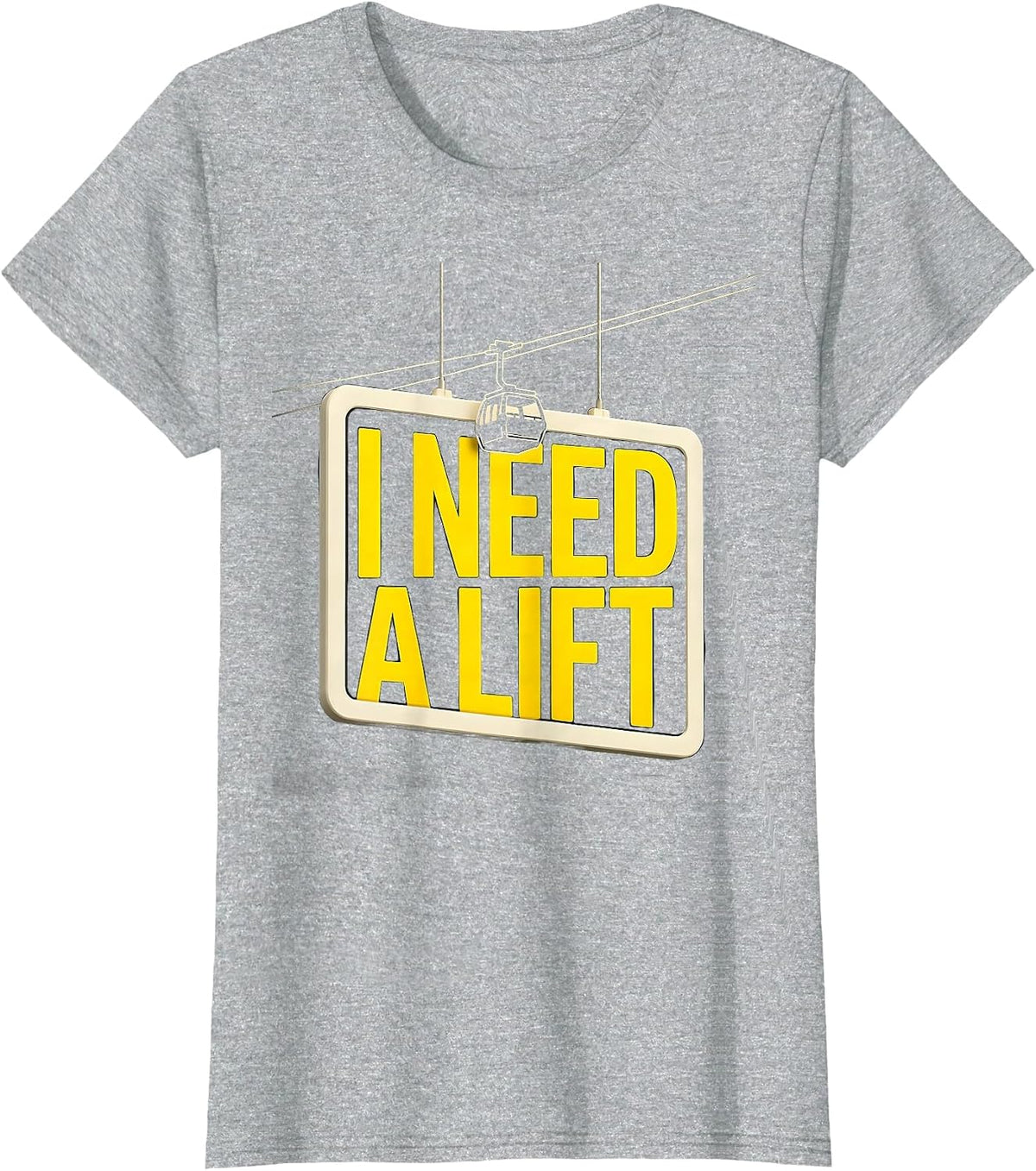 I Need A Lift Funny Ski Snowboard Enthusiast Winter Sports T-Shirt - Heather Grey