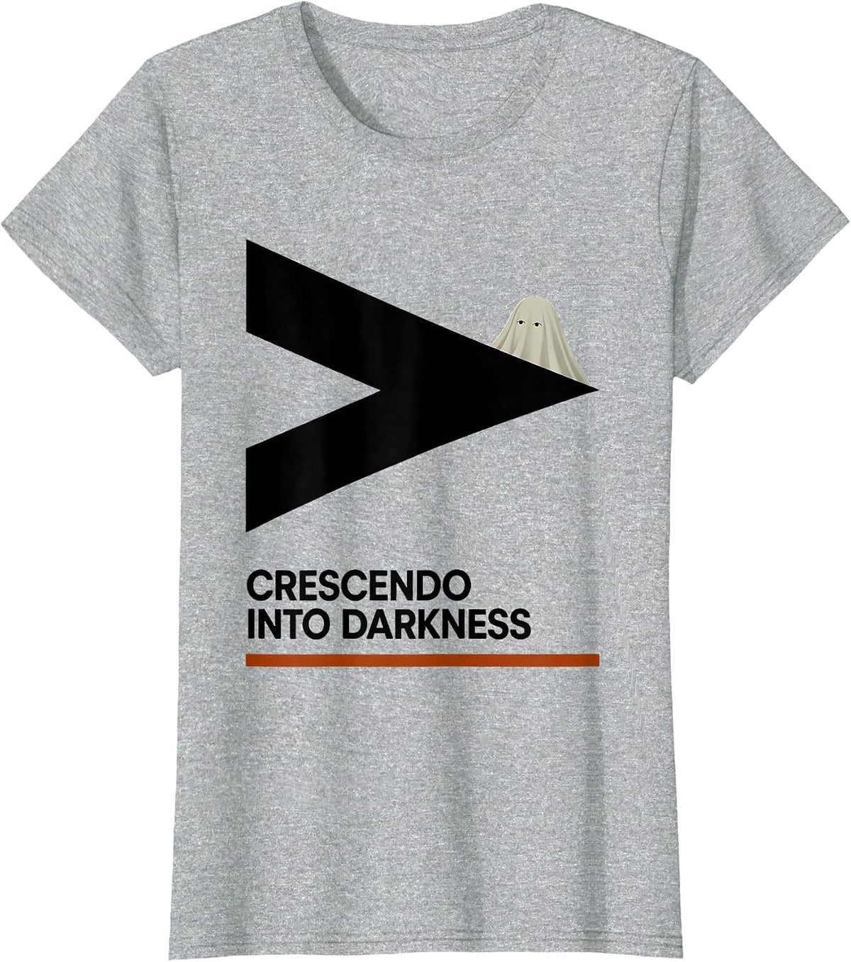 Women's Crescendo Into Darkness Whimsical Art Teacher Halloween T-Shirt - Heather Grey